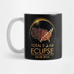 Total Solar Eclipse Shirts April 8 2024 America Map Totality Mug